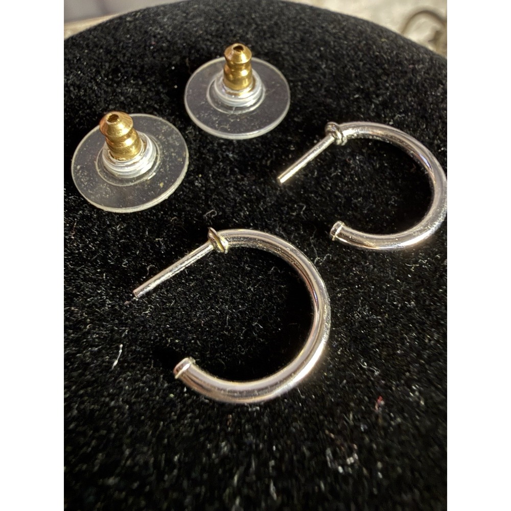 14K White Gold Hoop Earrings Lightweight Hoops